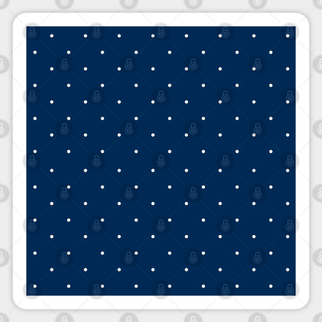 Aligned small beige dots over dark blue Sticker by marufemia